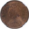 Image 2 : Copper One Quarter Anna Coin of Victoria Empress of Calcutta Mint of 1889