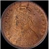 Image 2 : Copper One Quarter Anna Coin of Victoria Empress of Calcutta Mint of 1893