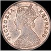 Image 2 : Copper One Quarter Anna Coin of Victoria Empress of Calcutta Mint of 1897.