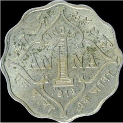 Cupro Nickel One Anna Coin of King George V of 1918.