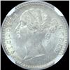 Image 1 : Silver Two Annas Coin of Victoria Queen of 1841.