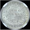 Image 2 : Silver Two Annas Coin of Victoria Queen of 1841.