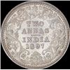 Image 1 : Silver Two Annas Coin of Victoria Empress of Bombay Mint of 1897.