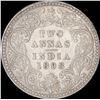 Image 1 : Silver Two Annas Coin of Victoria Empress of Calcutta Mint of 1898.