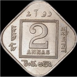 Cupro Nickel Two Annas Coin of King George V of Calcutta Mint of 1918.