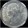 Image 1 : Silver One Quarter Rupee Coin of Victoria Queen of 1840.
