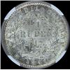 Image 2 : Silver One Quarter Rupee Coin of Victoria Queen of 1840.