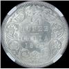 Image 1 : Silver One Quarter Rupee Coin of Victoria Queen of 1862.