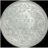 Image 1 : Silver One Quarter Rupee coin of Victoria Empress of 1886