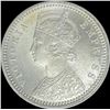 Image 2 : Silver One Quarter Rupee coin of Victoria Empress of 1886