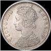 Image 2 : Silver Quarter Rupee Coin of Victoria Empress of Bombay Mint of 1887.
