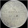 Image 1 : Silver One Quarter Rupee coin of Victoria Empress of 1900.