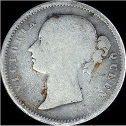 Silver Half Rupee Coin of Victoria Queen of 1840.