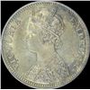 Image 2 : Silver One Rupee Coin of Victoria Empress of Calcutta Mint of 1892.
