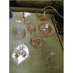 Lot of Pink Depression Glass- No Shipping