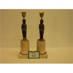 Pair of early 19c bronze Egyptian style maide…