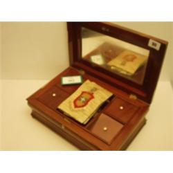 19c mahogany sewing box with fitted interior…