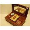 Image 1 : 19c mahogany sewing box with fitted interior…
