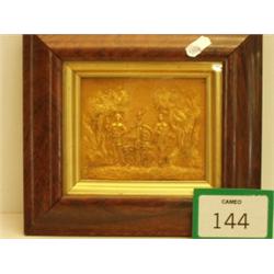 Pinchbeck pressed plaque with armorial crest…
