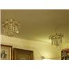 Image 1 : Pair of gilt and cut glass drop ceiling light…