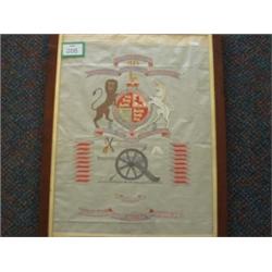 Framed embroidered silk of 66th Royal Field A…