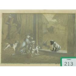 Signed drawing of dogs in barn…