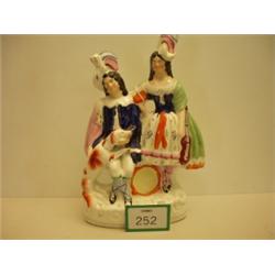 19c Staffordshire figure of musicians with do…
