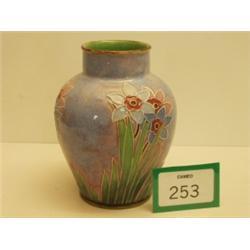 Royal Doulton stoneware vase with stylised fl…