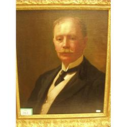 19c framed oil portrait of gentleman 24x19",…
