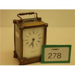 Small brass carriage clock marked Cartermoul…