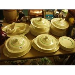 Newport pottery part dinner service signed Cl…