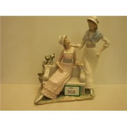Lladro figurine of two ladies and a garden be…