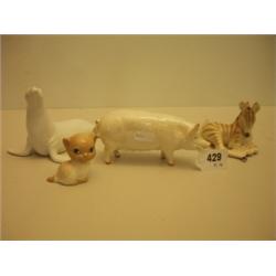 Beswick pig 'Ch. Wall Queen 40' plus three ot…