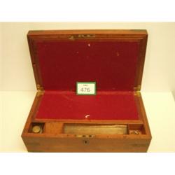 19c mahogany stationery box with side drawer…