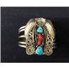 Image 6 : Navajo Bracelet Turquoise and Coral