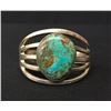 Image 1 : Sterling Sandcast and Turquoise Bracelet