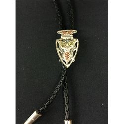 Sterling Arrow Bolo with Gold Leafs