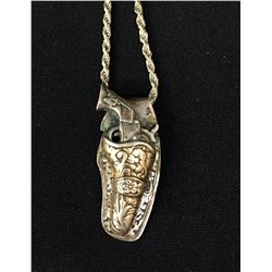 Vintage Sterling Pistol Necklace
