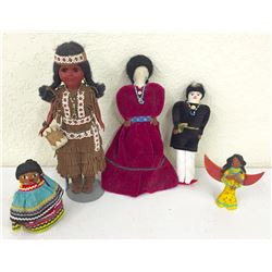 Group of 5 Indian Dolls