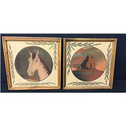 Pair of Framed Sand Paintings