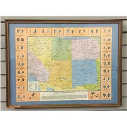 Vintage Southwest Turquoise Map