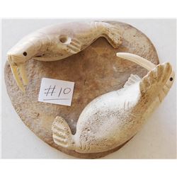 Whale Bone Eskimo Carving