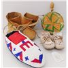 Image 1 : Collection of Moccasins & Drum