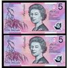 Image 2 : Australia, Five Dollars, 1998, MacFarlane/Evans, (218cL) EA 98720921-22, Last Prefix