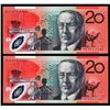 Image 1 : Australia, Twenty Dollars, 1998, MacFarlane/Evans, (R418bL), DA98 810987-88 Last Prefix