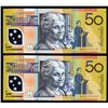 Image 1 : Australia, Fifty Dollars, 1999, MacFarlane/Evans, (R518cF), AA99 278215, First Prefix