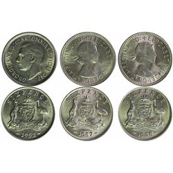 Australia, Sixpence, Accumulation, 1952-58