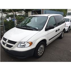 2005 DODGE CARAVAN CV, PASS VAN, WHITE, VIN # 1D4GP21R65B184796