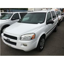 2008 CHEVROLET UPLANDER 4DOOR CARGO VAN, WHITE, VIN # 1GBDV13178D141489