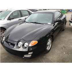 2000 HYUNDAI TIBURON SE, 2 DOOR COUPE, BLACK, VIN # KMHJG35F4YU157786